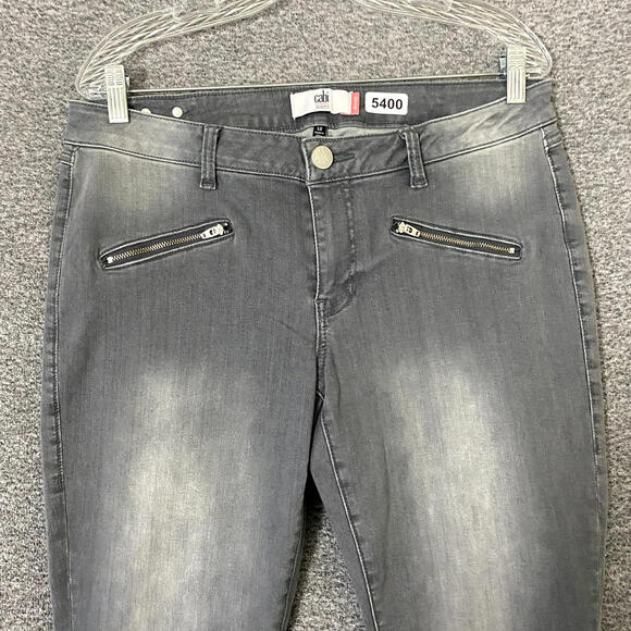 Cabi Women’s Size 12 Gray Skinny Zip Pocket Stretch Denim Jeans - Picture 3 of 11